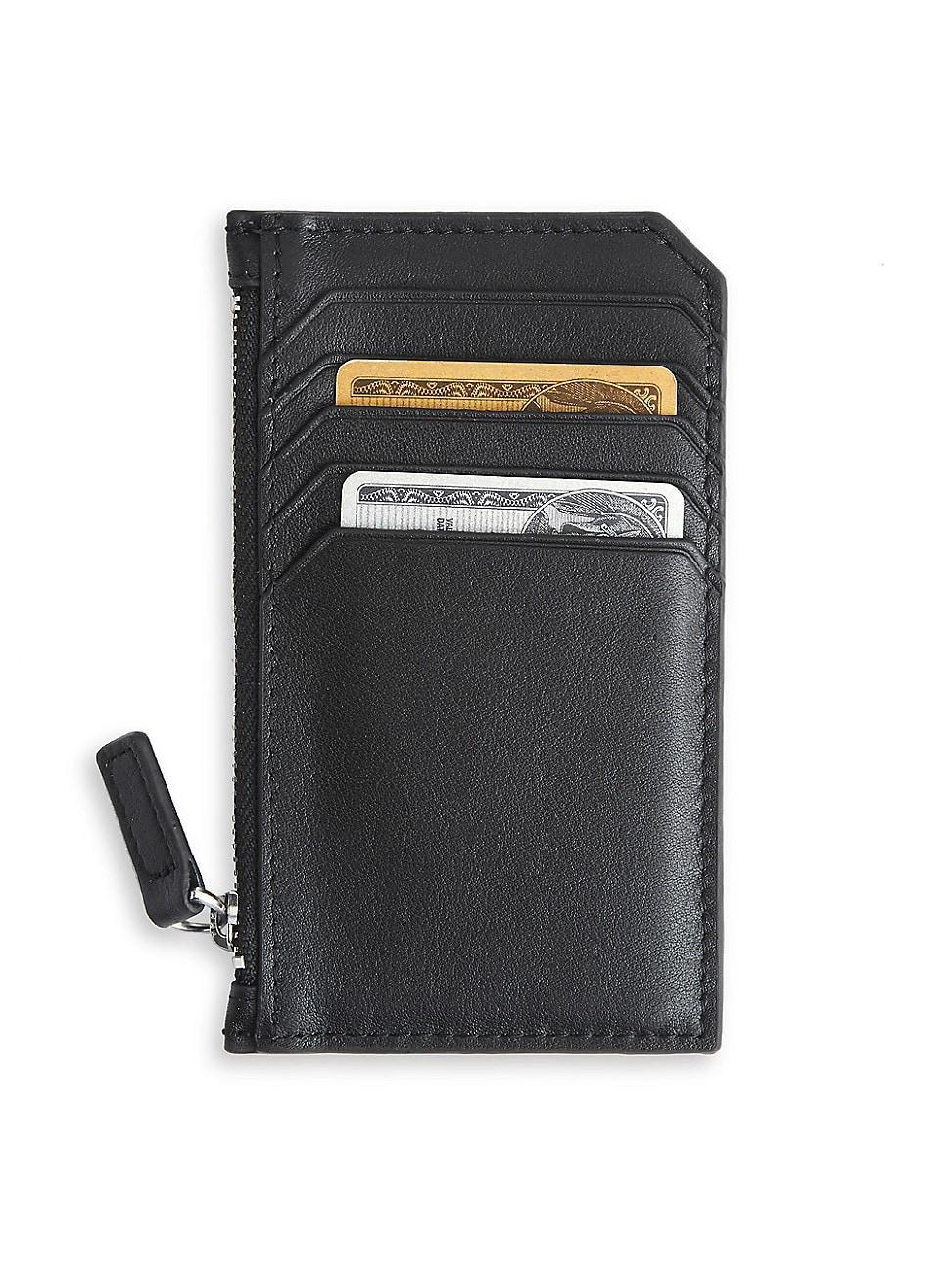 Womens Zip Leather Card Wallet Product Image