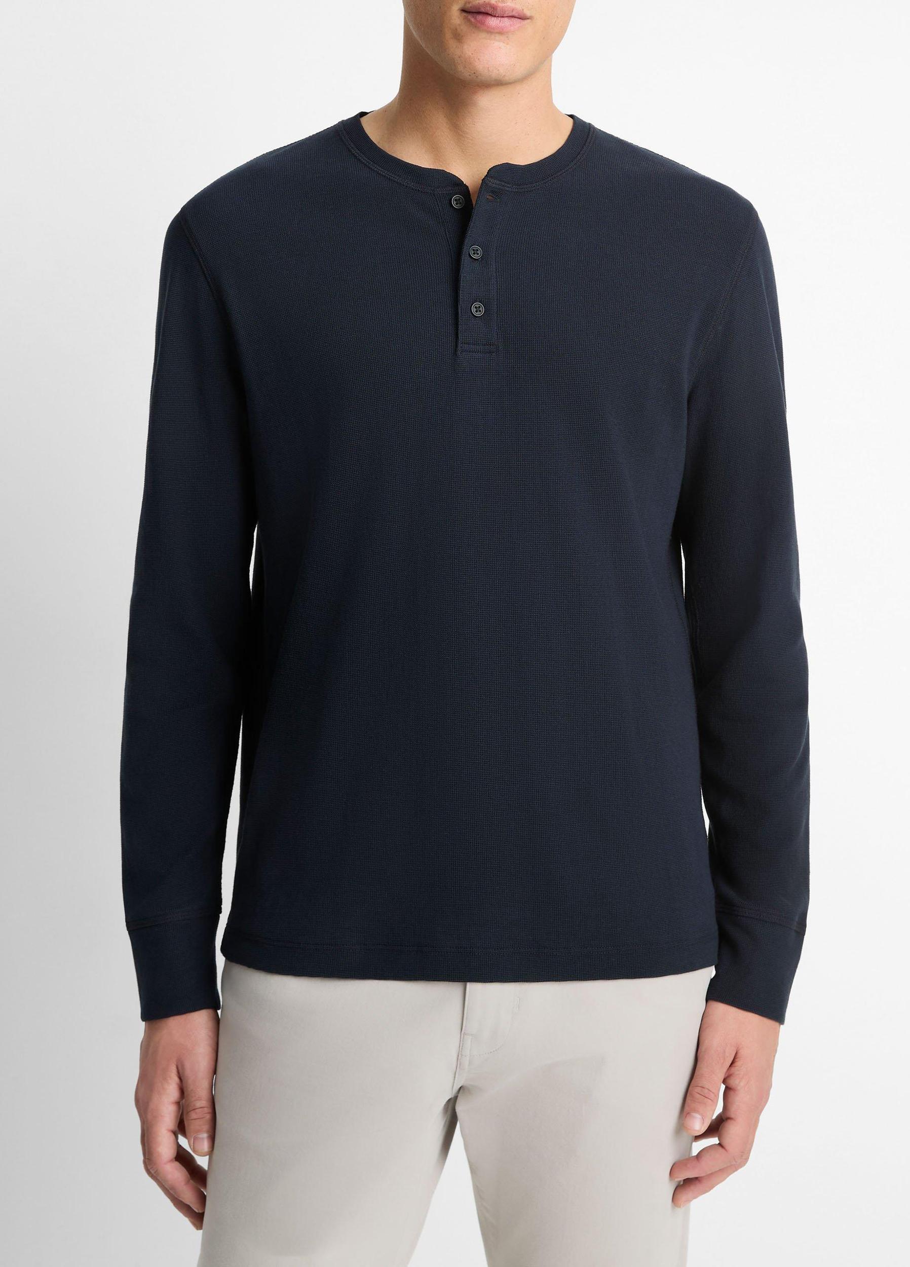 Pima Cotton Waffle Henley Product Image