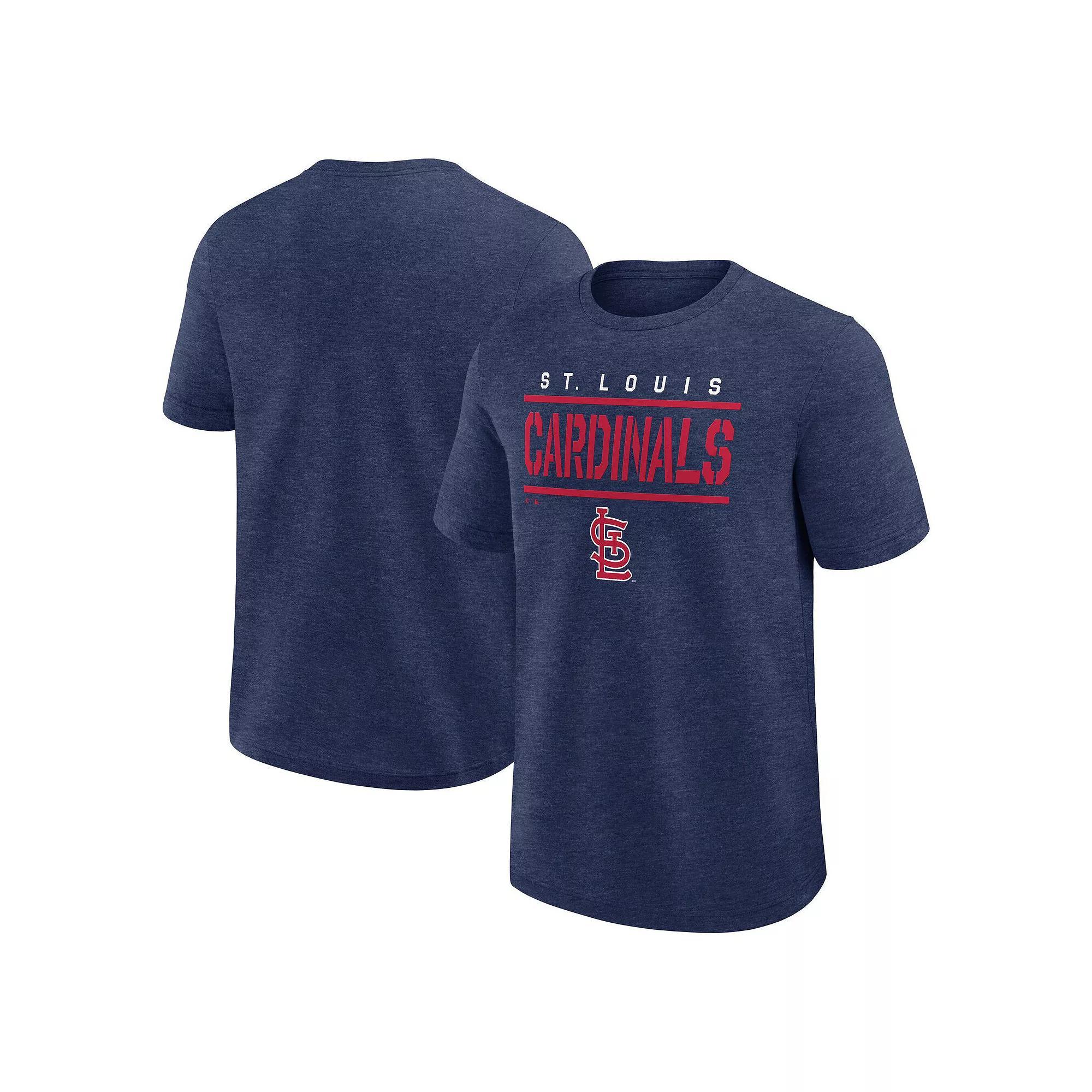 Men's Fanatics Heather Navy St. Louis Cardinals Top Notch T-Shirt,  Product Image