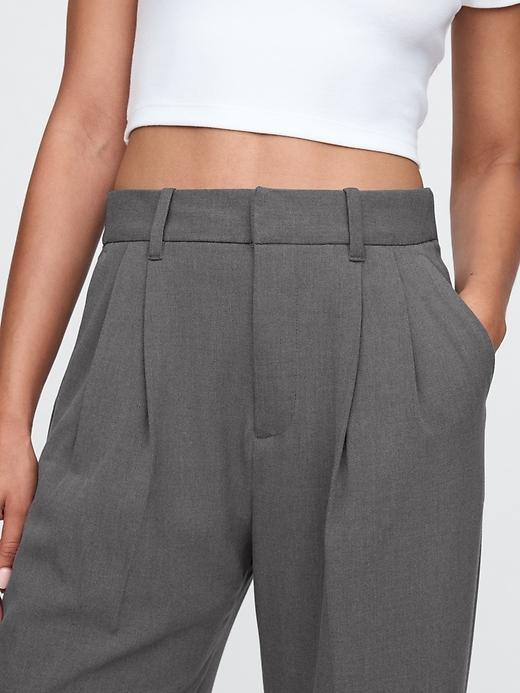 365 High Rise Brushed Twill Pleated Taper Trousers Product Image