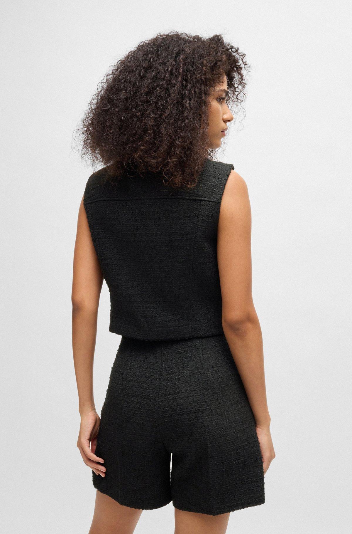 Regular-fit waistcoat in bouclé fabric Product Image