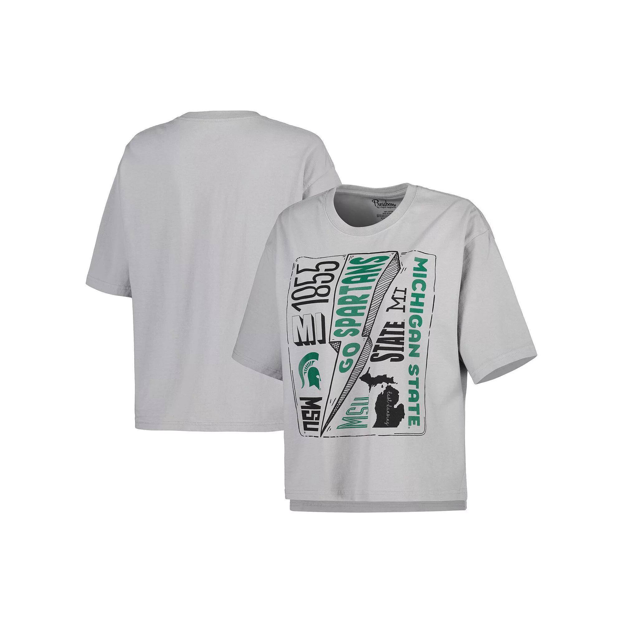 Women's Pressbox Silver Michigan State Spartans Rock & Roll School of Rock T-Shirt,  Product Image