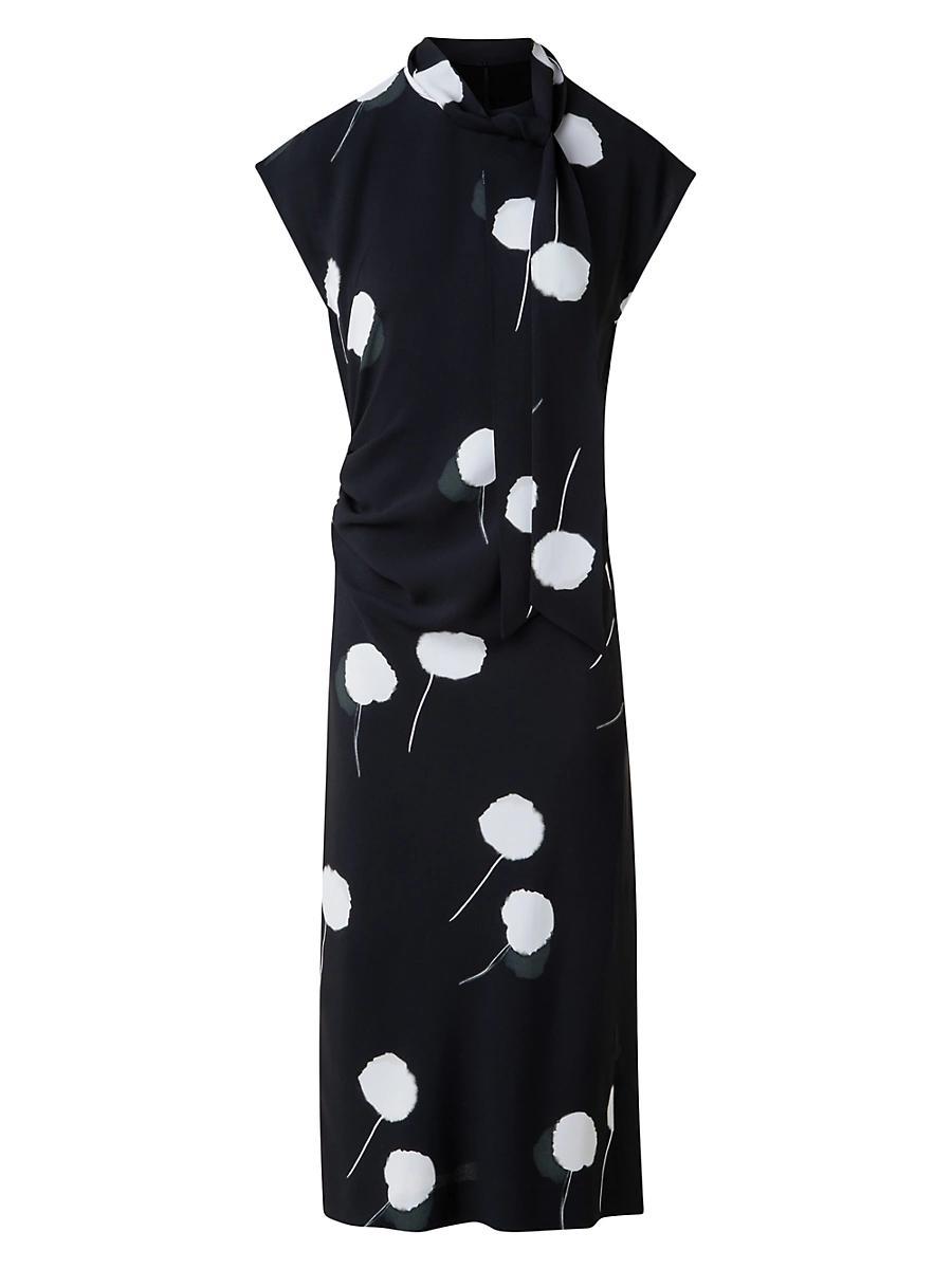 Womens Dandelion Print Crpe Midi-Dress Product Image