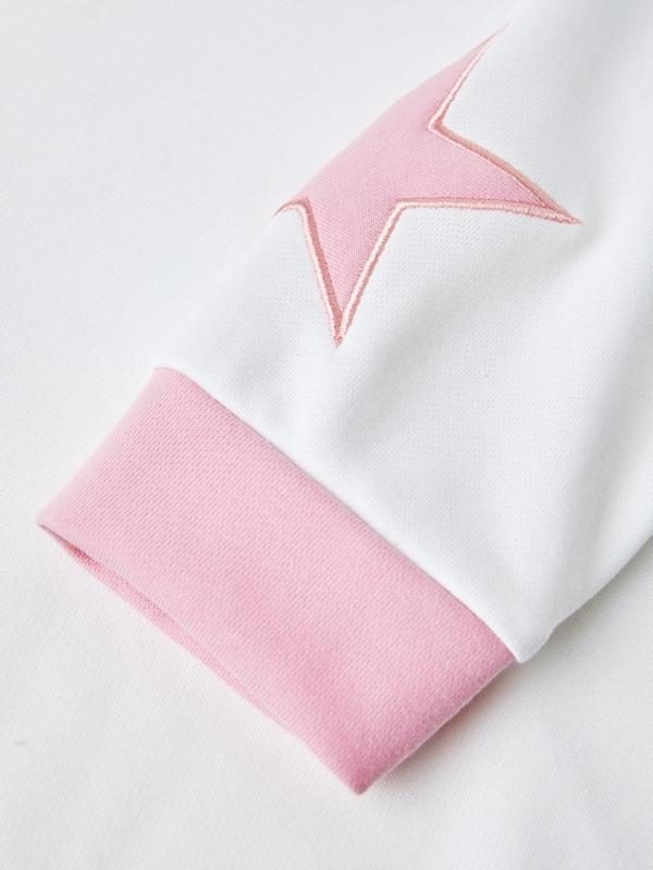 Contrast Color Star Print Oversized Hoodie Product Image