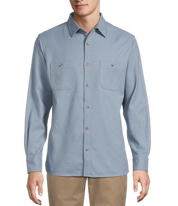 Rowm Long Sleeve Solid Textured Woven Shirt Product Image