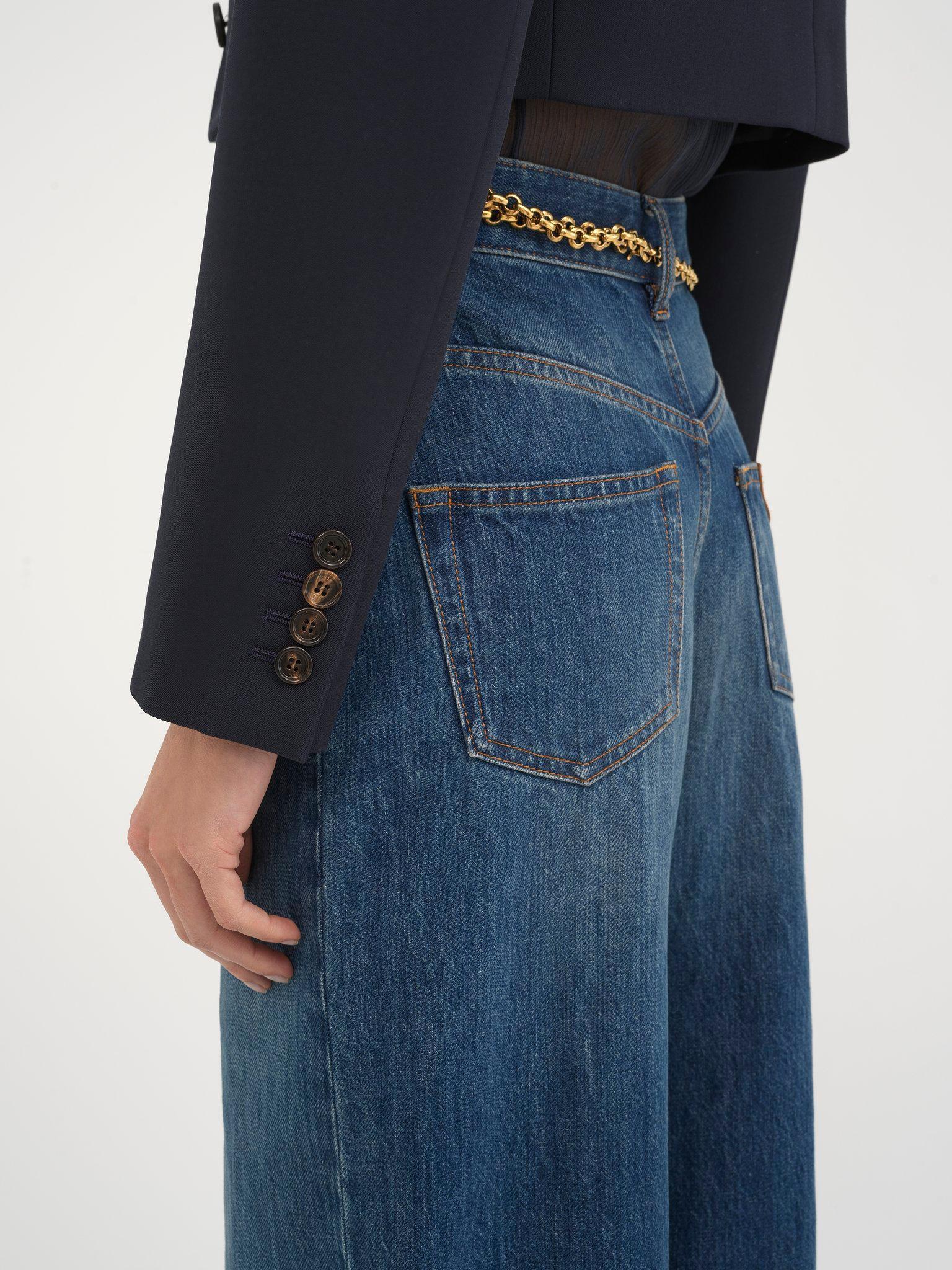 Cropped Spencer jacket in wool grain de poudre Product Image