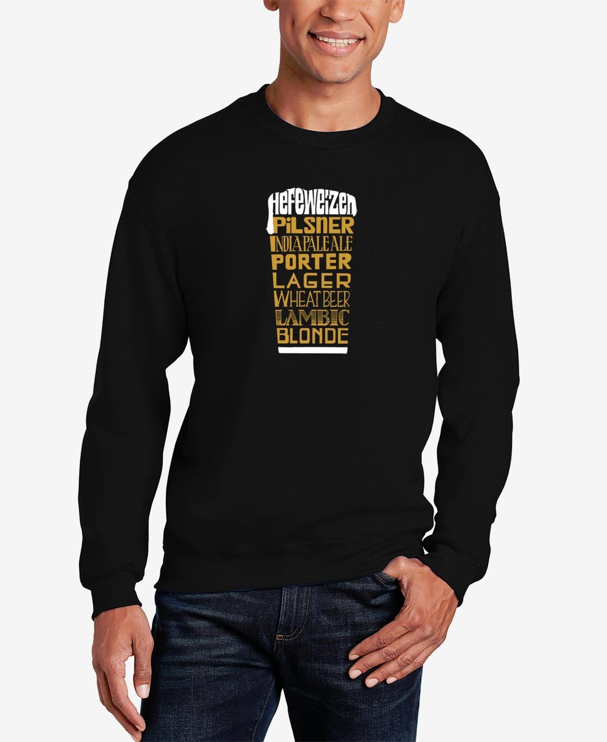 La Pop Art Mens Styles of Beer Word Art Crew Neck Sweatshirt Product Image