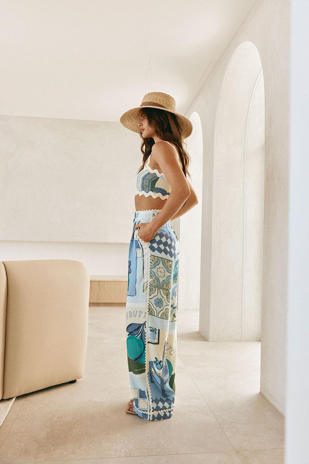 Kelia Top - Villagio Blue Product Image