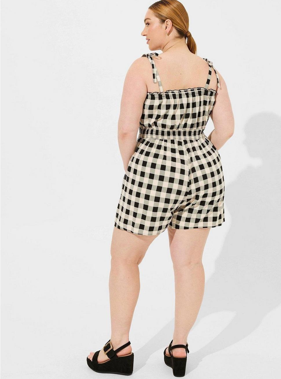 Stretch Challis Tie Strap Romper Product Image