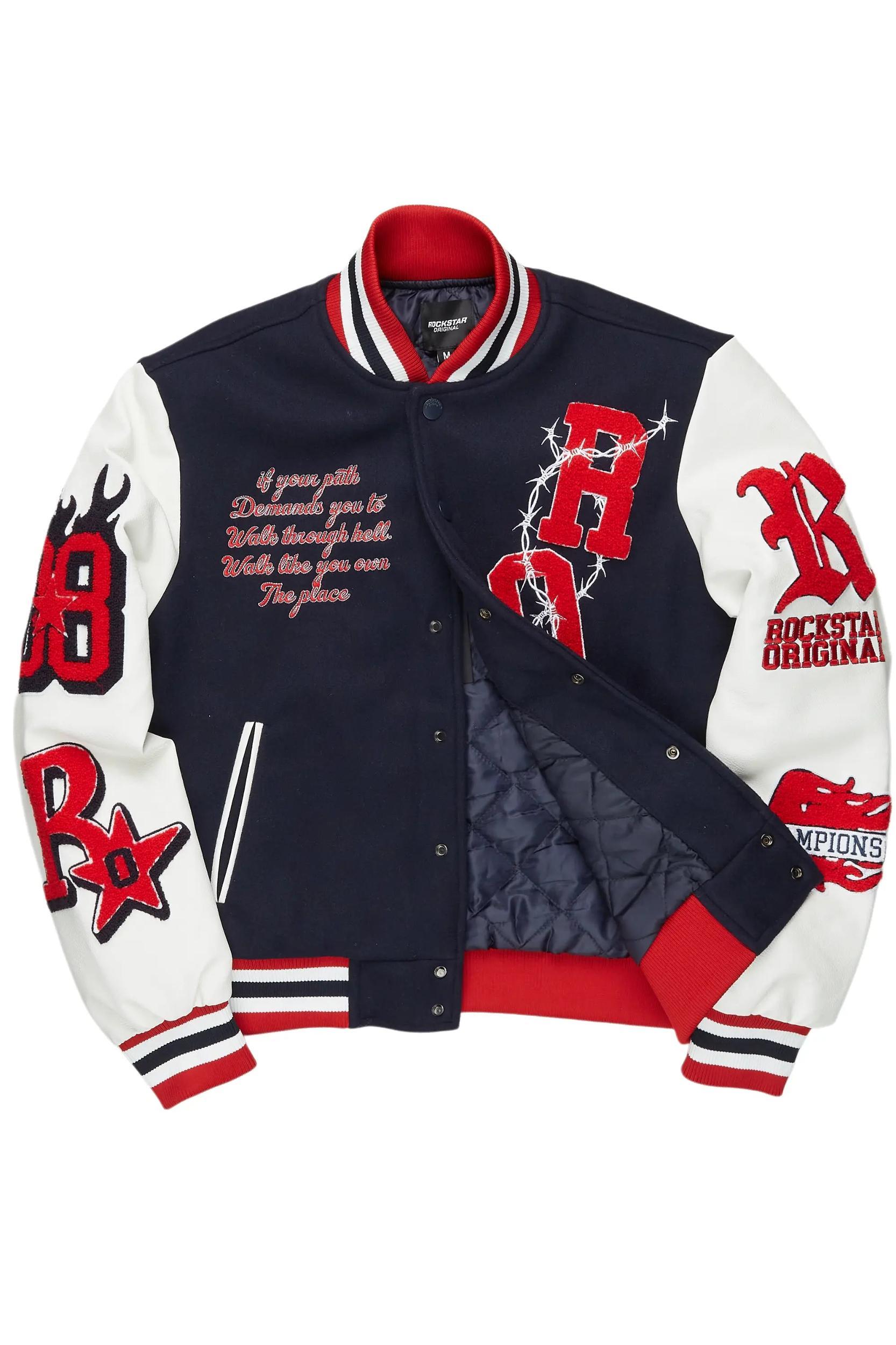 Skoll Navy Varsity Jacket Male Product Image