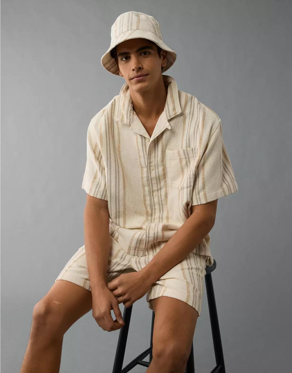 AE Poolside Striped Button-Up Shirt Product Image