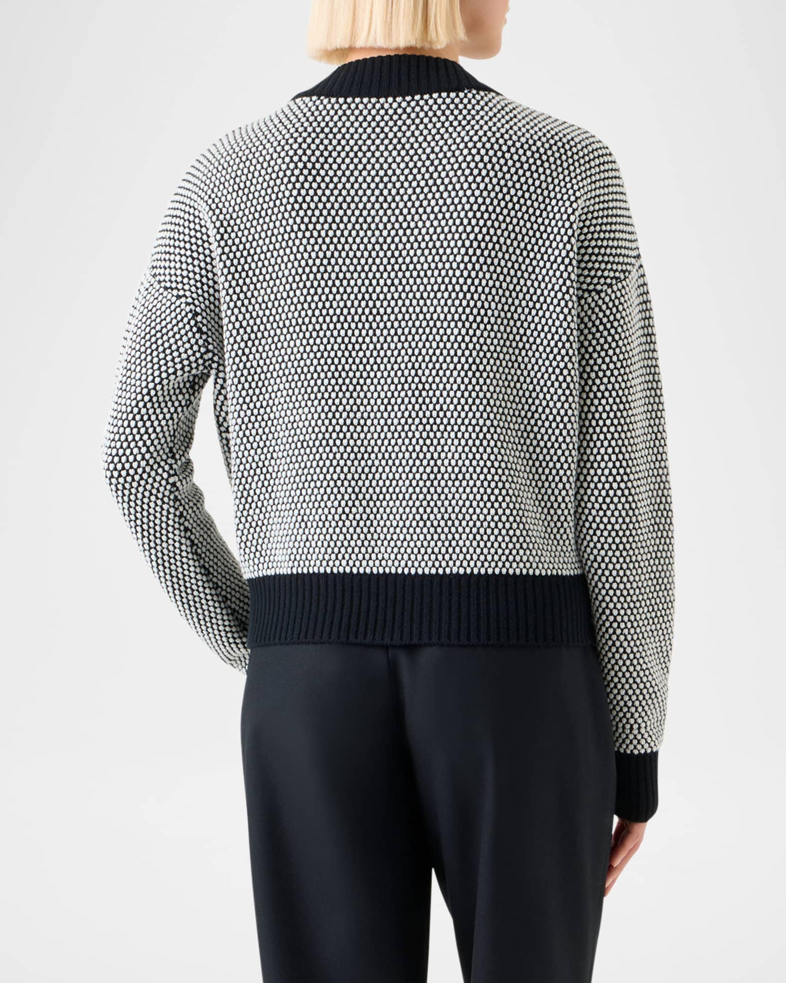 Cashmere-Wool 3D Dot Knit Crewneck Sweater Product Image