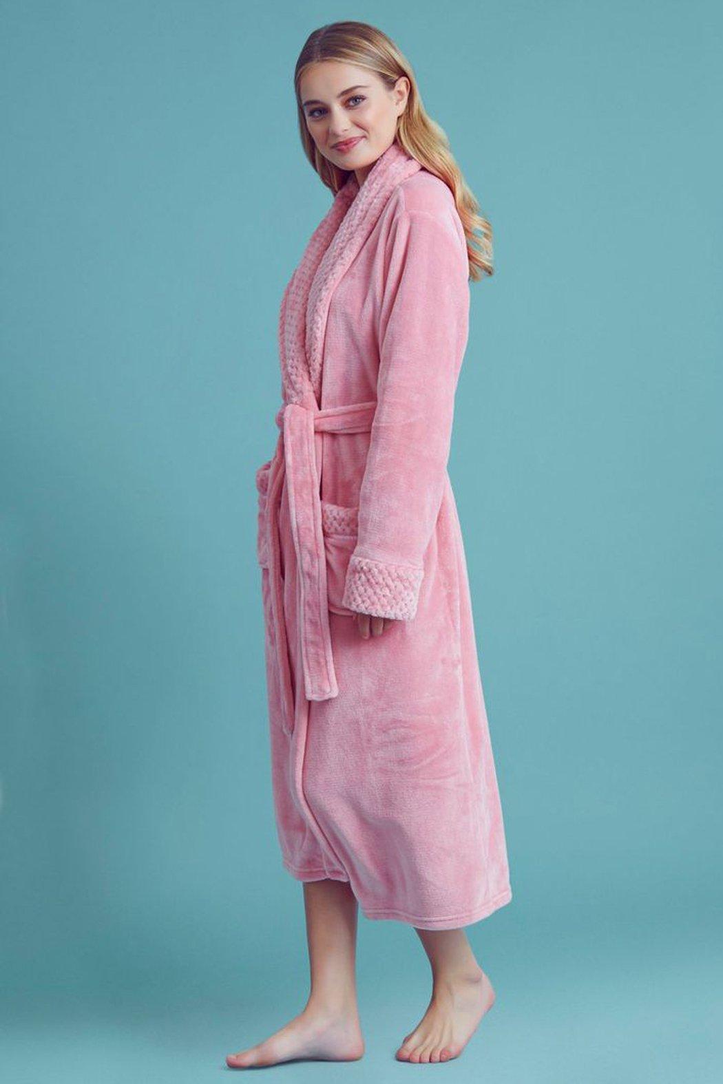 Bubblegum Plush Shawl Collar Robe Product Image
