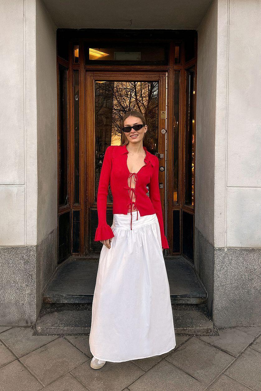 Gathered Maxi Cotton Skirt Product Image