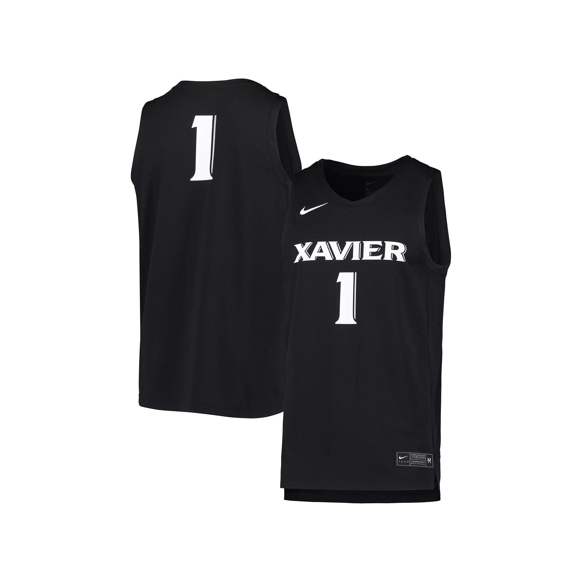 Men's Nike #1 Black Xavier Musketeers Team Replica Basketball Jersey,  Product Image