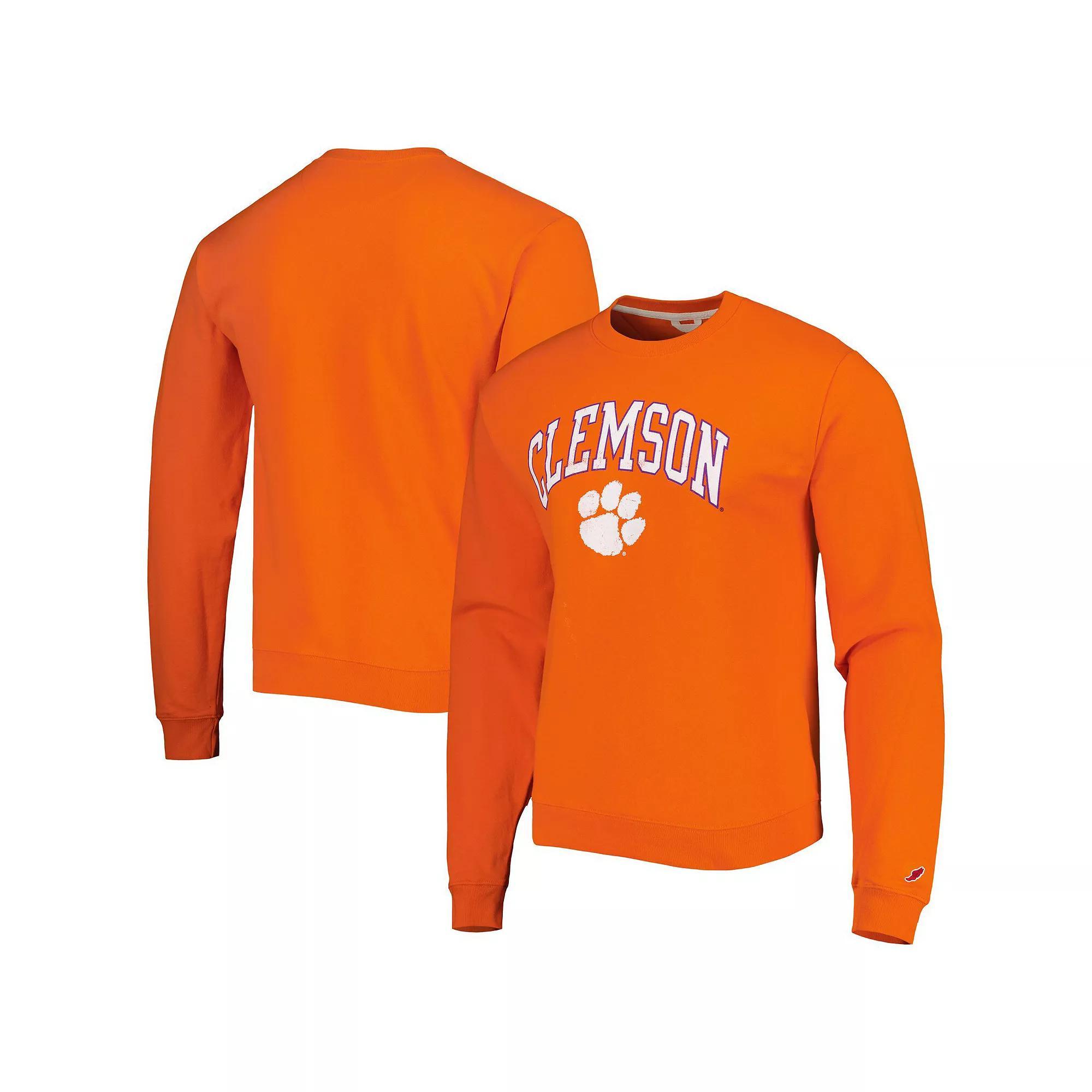 Men's League Collegiate Wear Orange Clemson Tigers 1965 Arch Essential Lightweight Pullover Sweatshirt,  Product Image
