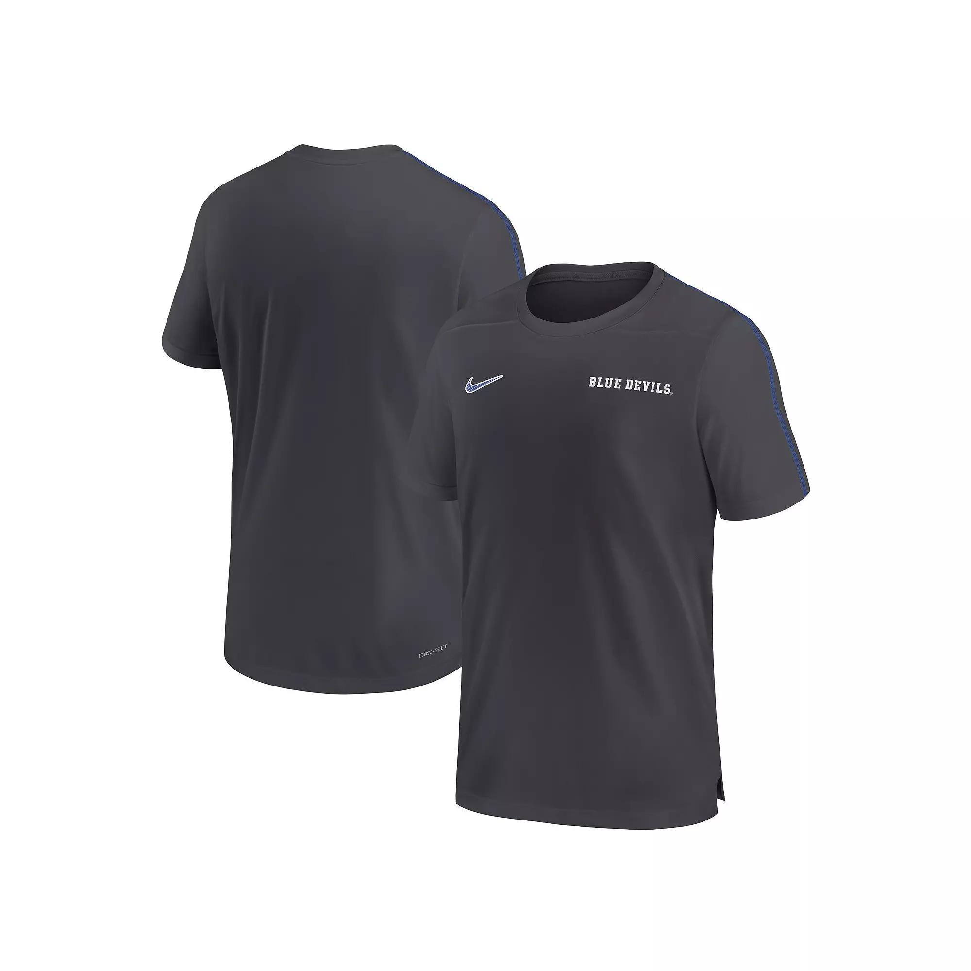 Men's Nike Anthracite Duke Blue Devils 2024 Sideline Coach Performance Top, Size: 2XL, Grey Product Image