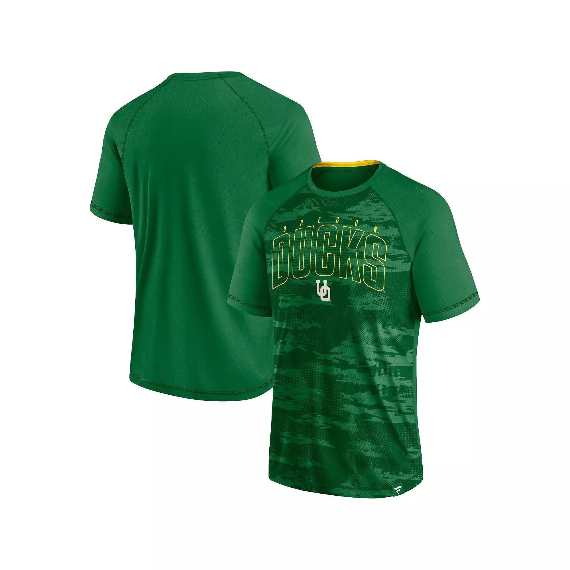 Men's Fanatics Branded Green Oregon Ducks Arch Outline Raglan T-Shirt, Size: 2XL Product Image