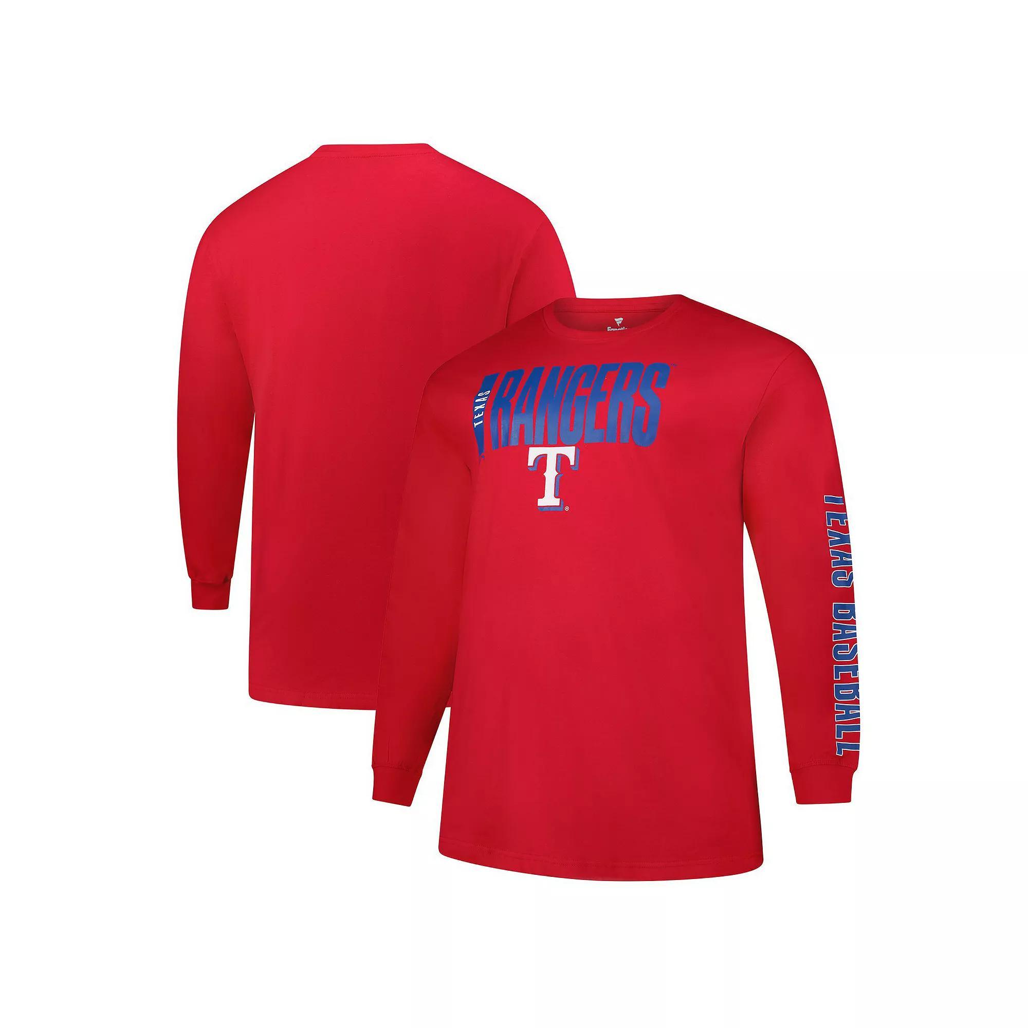 Men's Profile Red Texas Rangers Big & Tall Two-Hit Long Sleeve T-Shirt,  Product Image