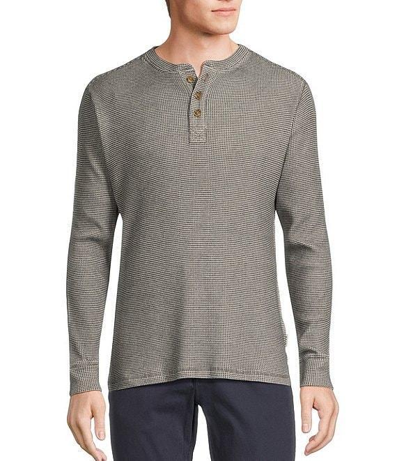 Rowm The Camper Long Sleeve Garment Washed Solid Waffle Henley Shirt Product Image