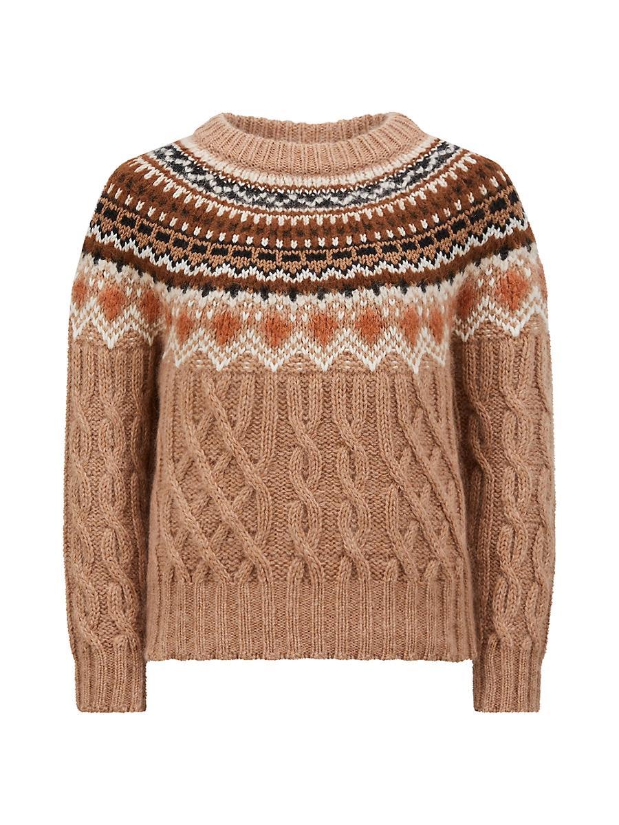 Womens Carded Wool Alpaca Knit Sweater Product Image