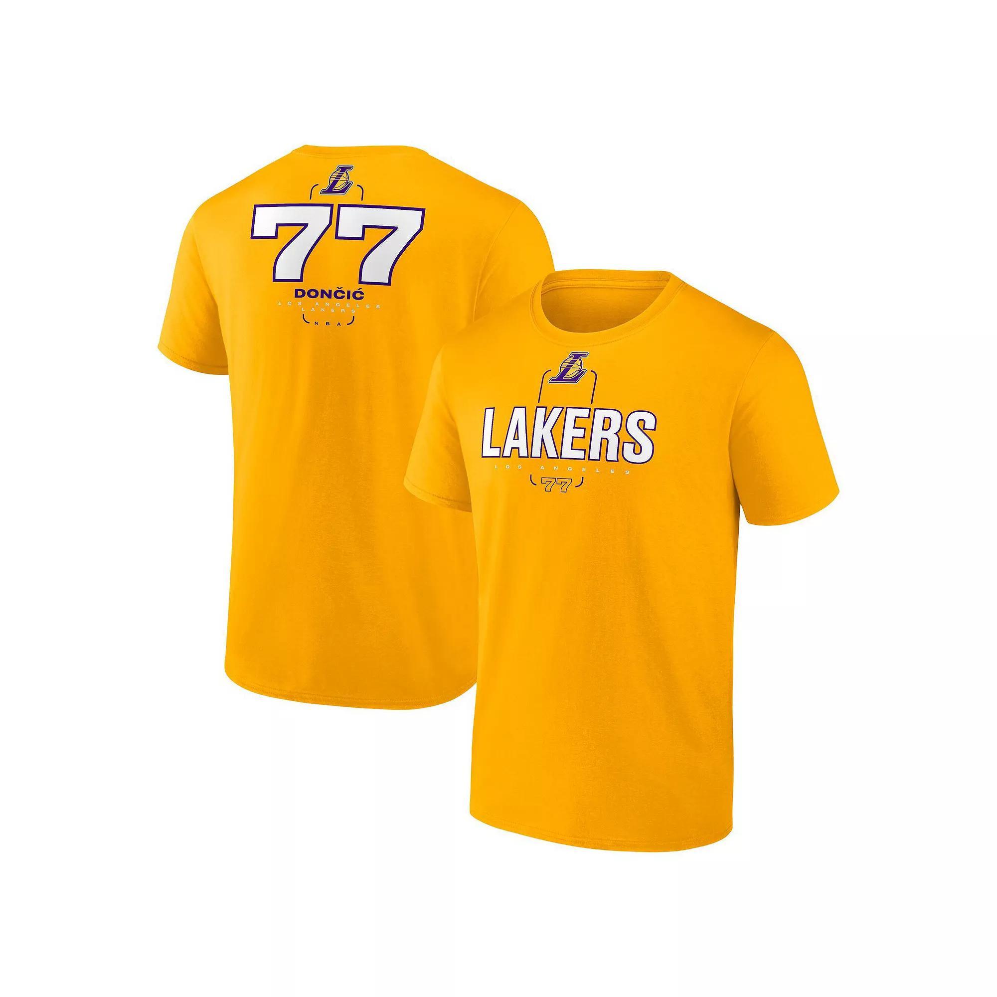Men's Fanatics Luka Don i Gold Los Angeles Lakers Behind The Back Name & Number T-Shirt,  Product Image