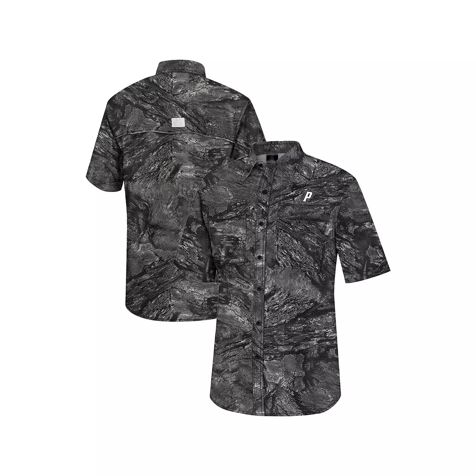 Men's Colosseum  Charcoal Nebraska Huskers Realtree Aspect Charter Full-Button Fishing Shirt, Size: Large Product Image