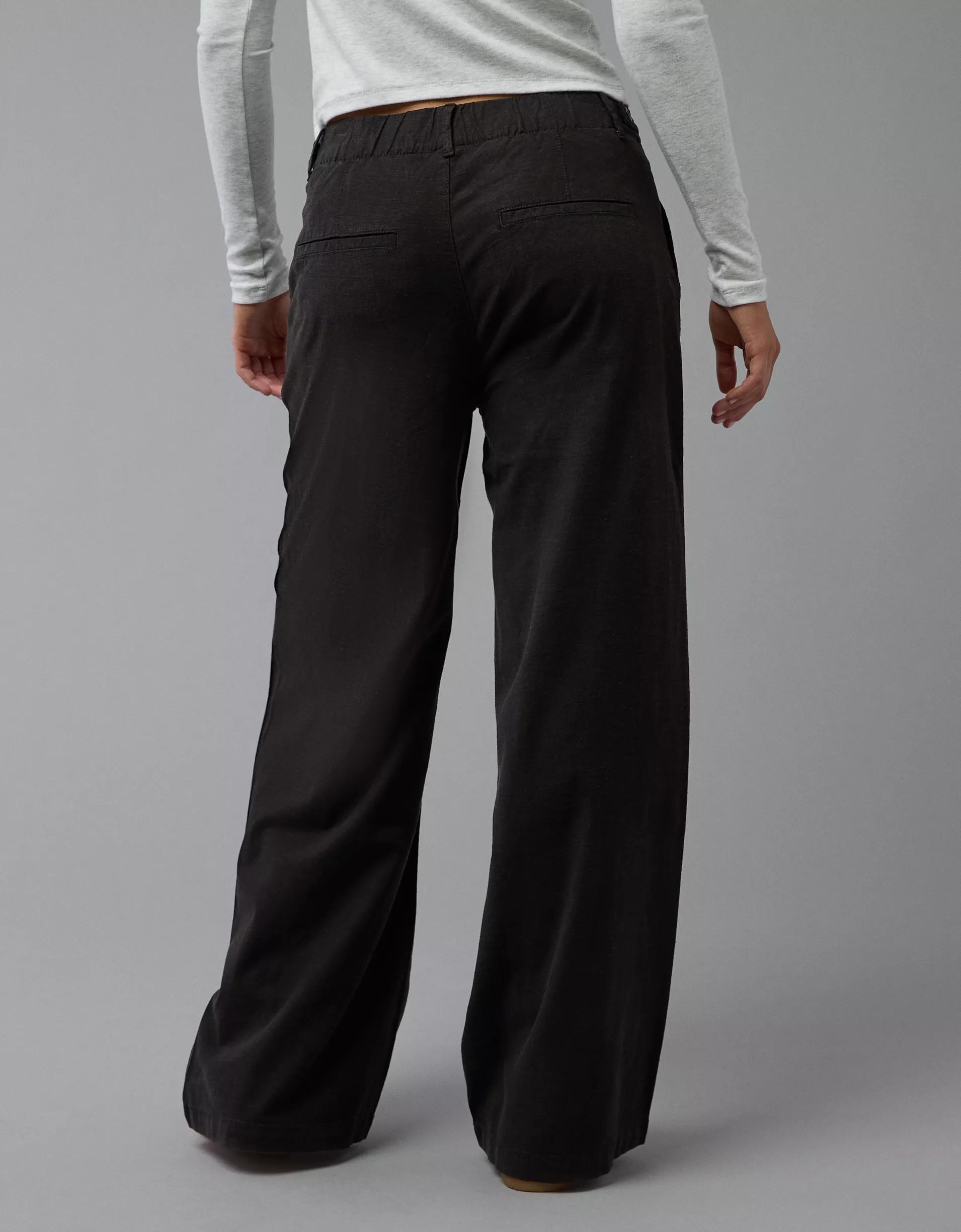 AE Stretch Linen-Blend High-Waisted Wide-Leg Trouser Product Image