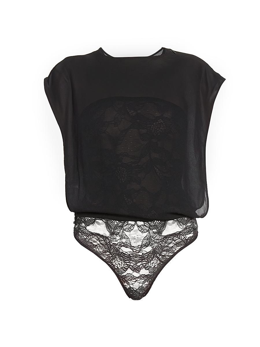 Womens Lace Square Bodysuit Product Image