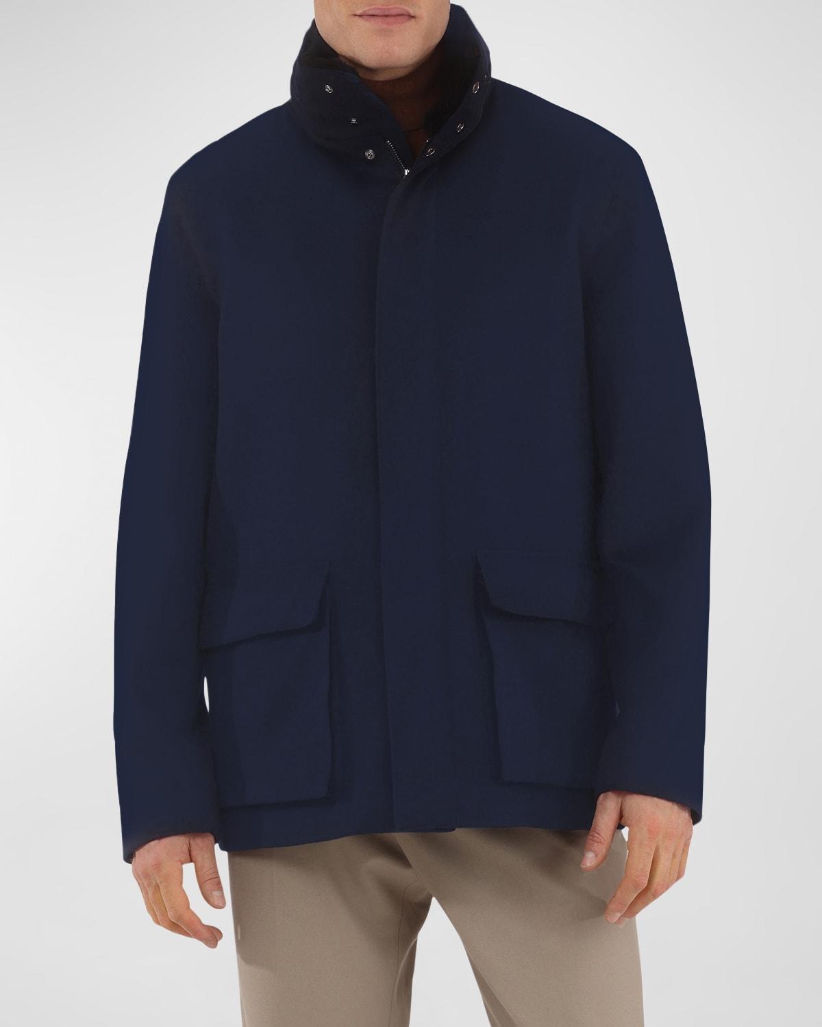 Mens Loro Piana Wool Jacket with Detachable Lamb Shearling Collar Product Image