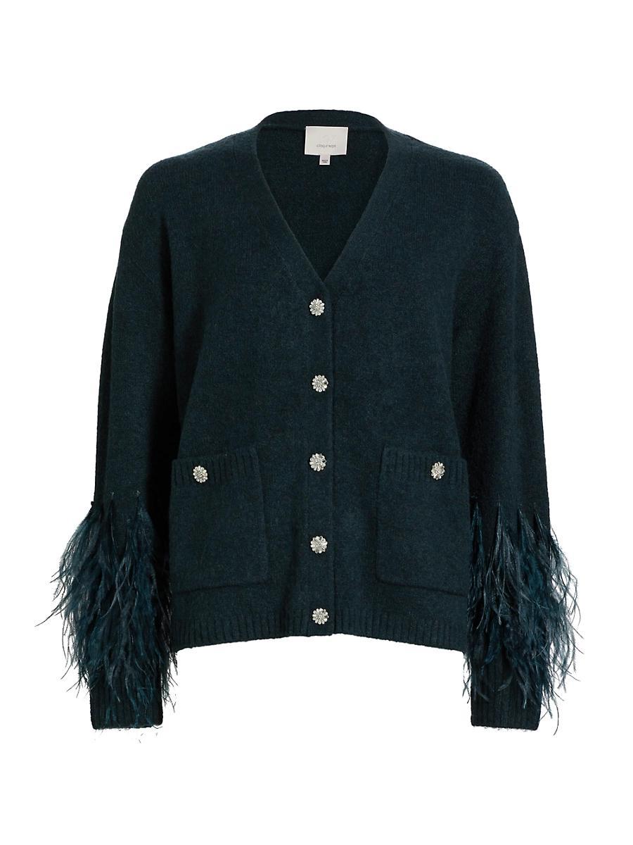 Womens Dreama Marnie Feather-Cuff Cardigan Product Image