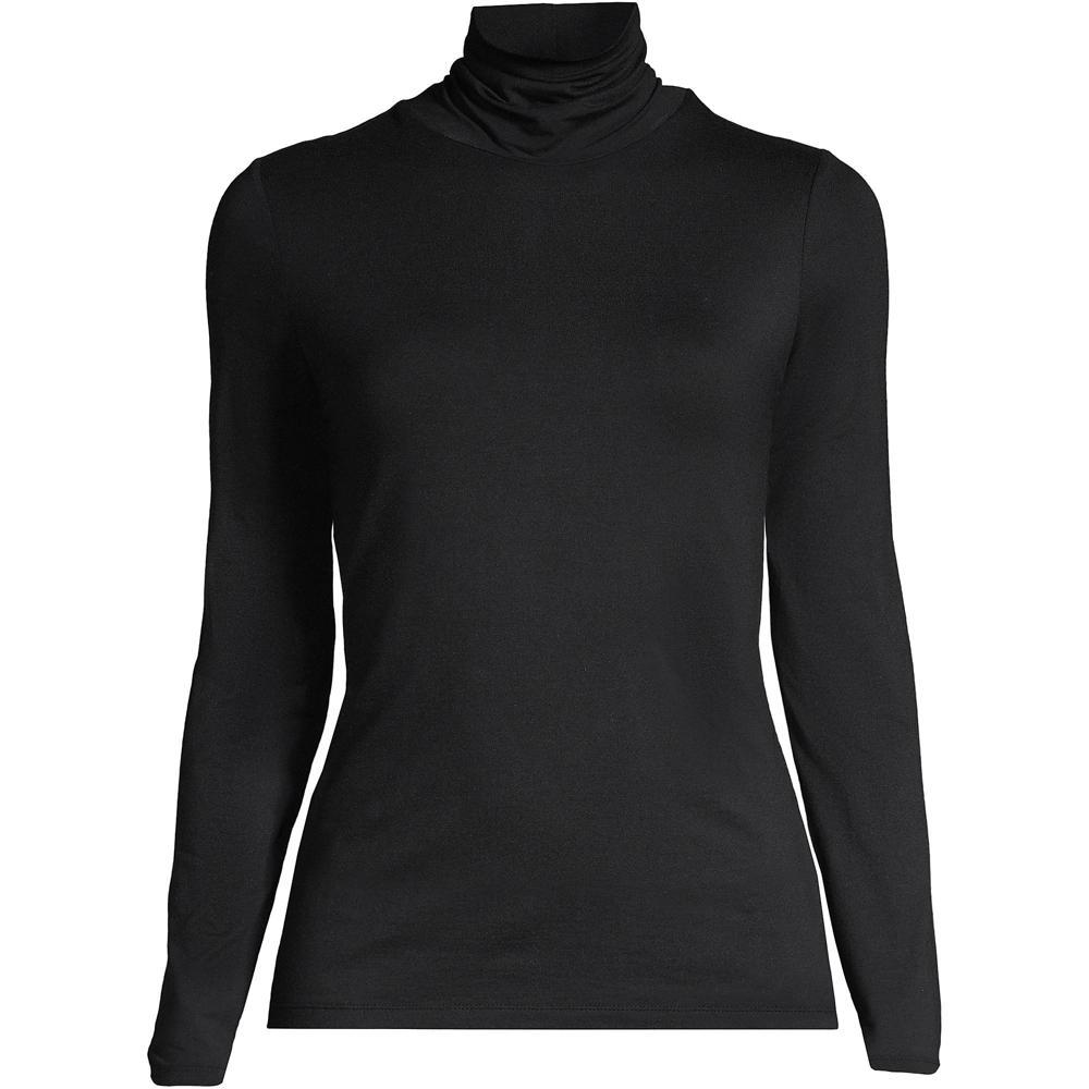 Plus Size Lands End Lightweight Fitted Long Sleeve Turtleneck, Womens Product Image