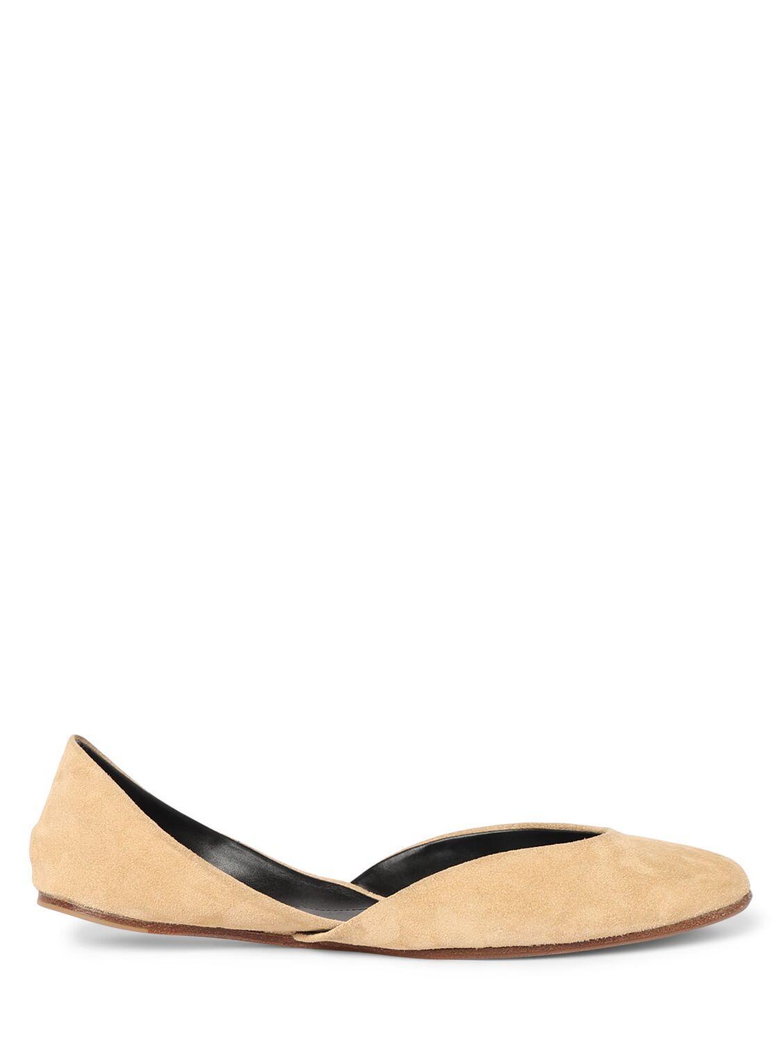 THE ROW Suede Gemma Ballet Flats In Trench Product Image