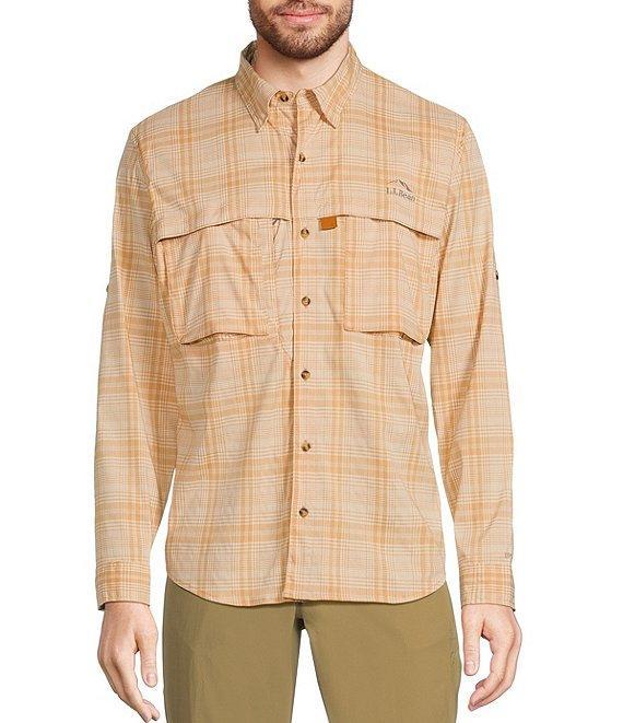 L.L.Bean Performance Stretch Tropicwear Plaid Long Sleeve Woven Shirt Product Image
