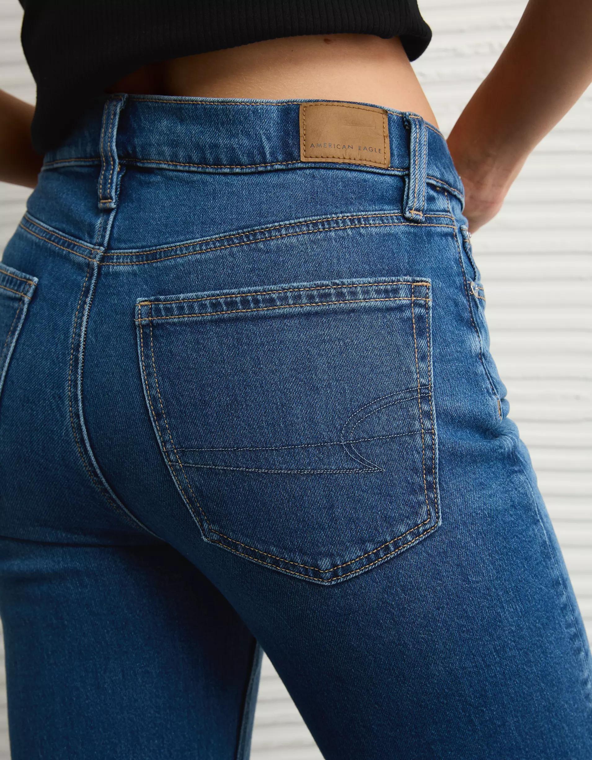 AE Stretch Super High-Waisted Ankle Straight Jean Product Image