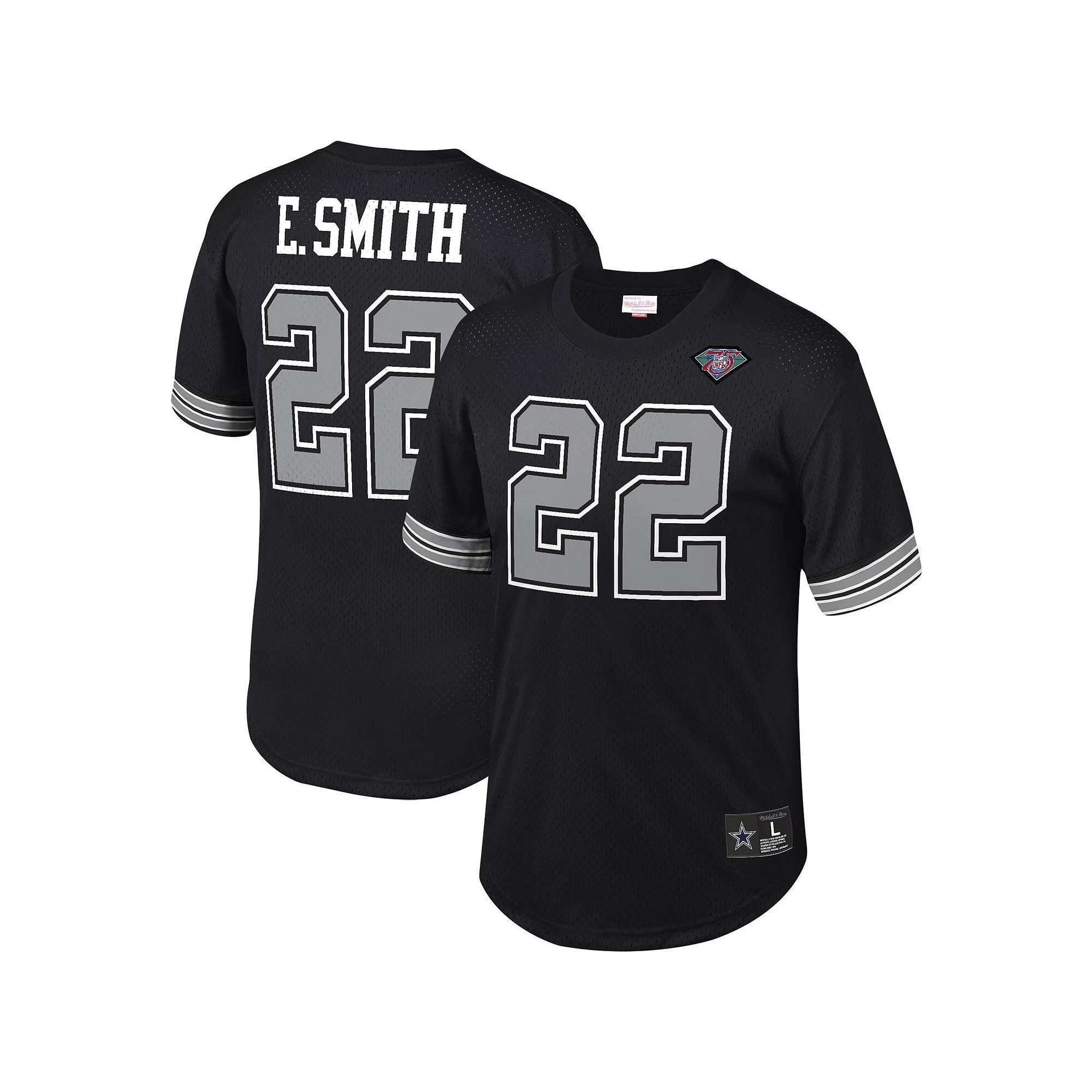 Men's Mitchell & Ness Emmitt Smith Black Dallas Cowboys Retired Player Name & Number Mesh Top, Size: XL Product Image
