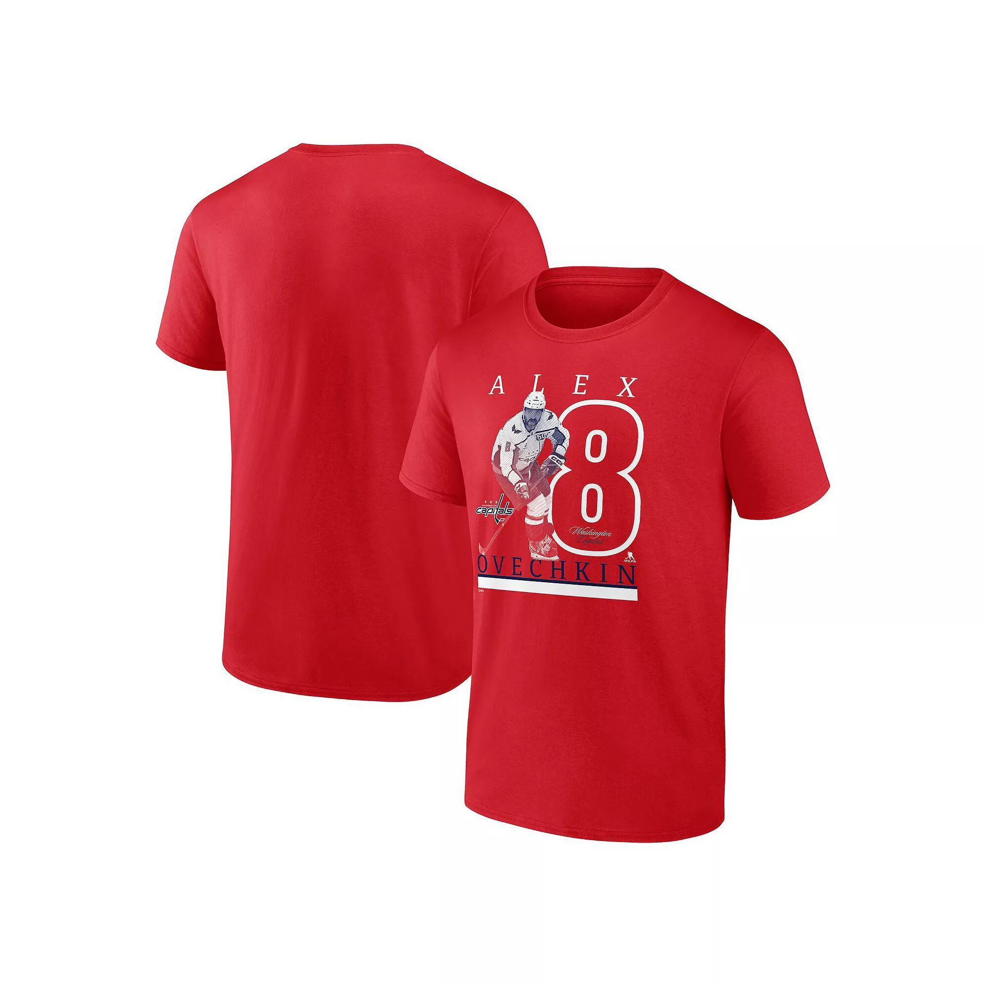 Men's Fanatics Alexander Ovechkin Athletic Red Washington Capitals Player T-Shirt, Size: Small, Team Product Image