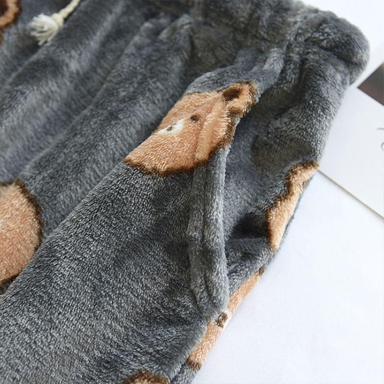 Couple Matching Bear Print Flannel Lounge Pants (Various Designs) Product Image