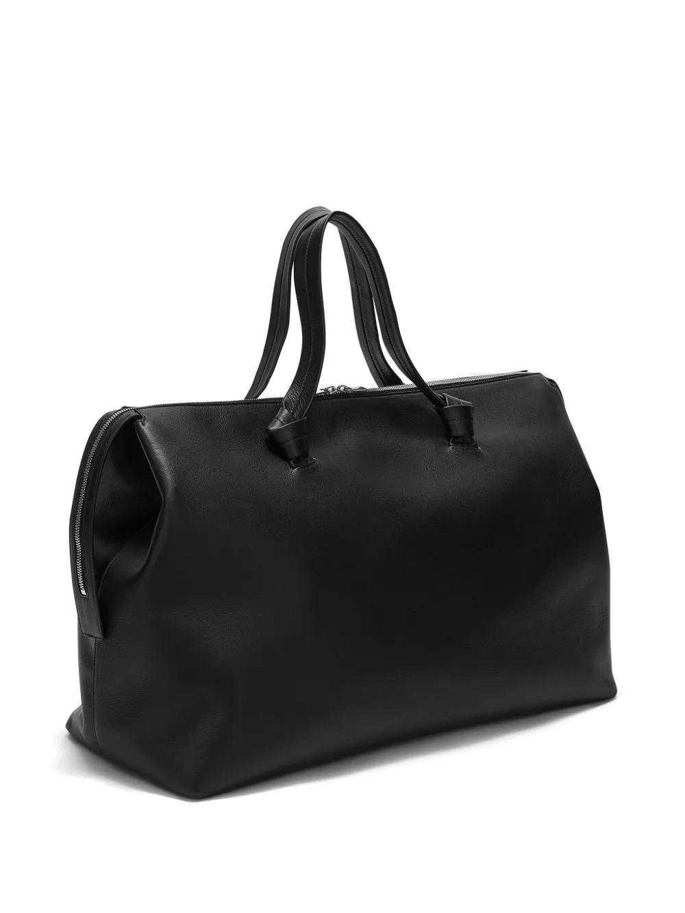 JIL SANDER Knot Leather Duffle Bag In Black Product Image