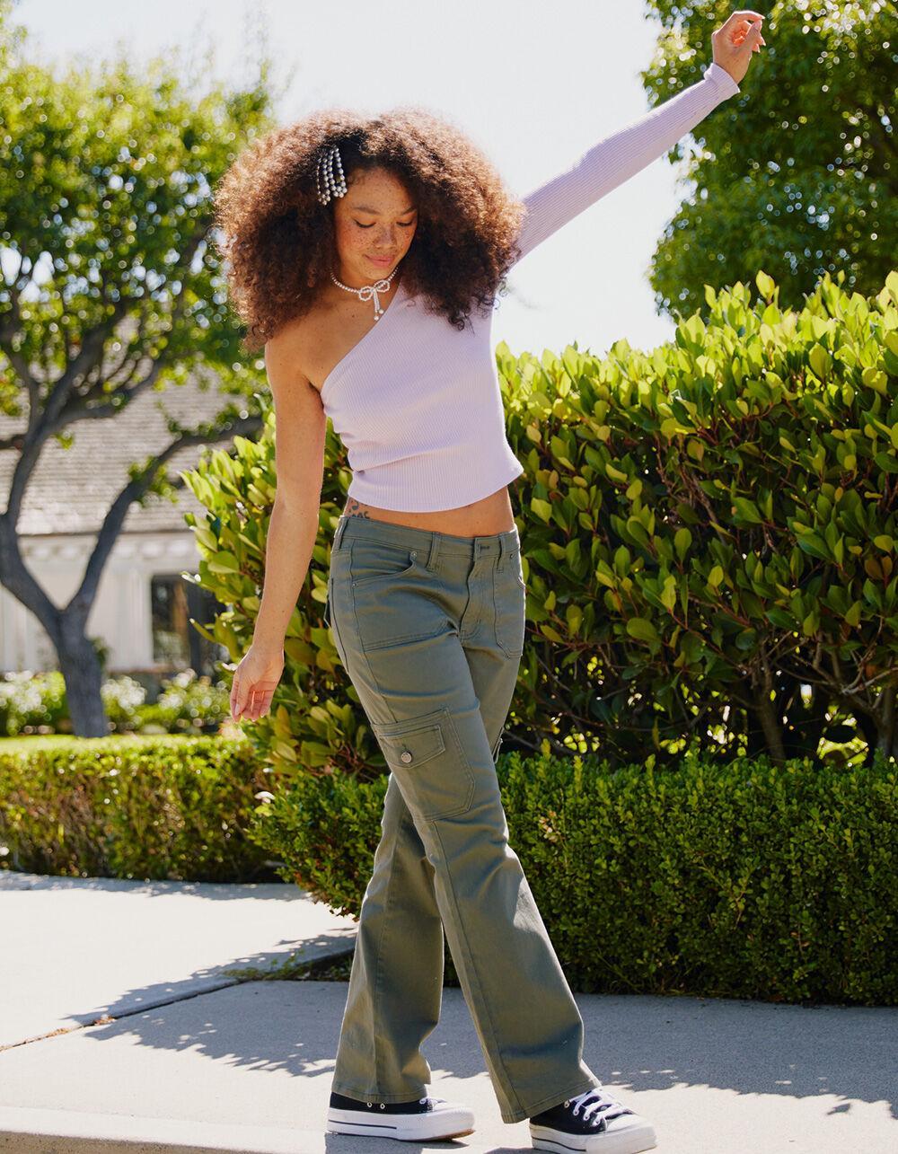 RSQ One Shoulder Long Sleeve Womens Top - LAVENDAR Product Image