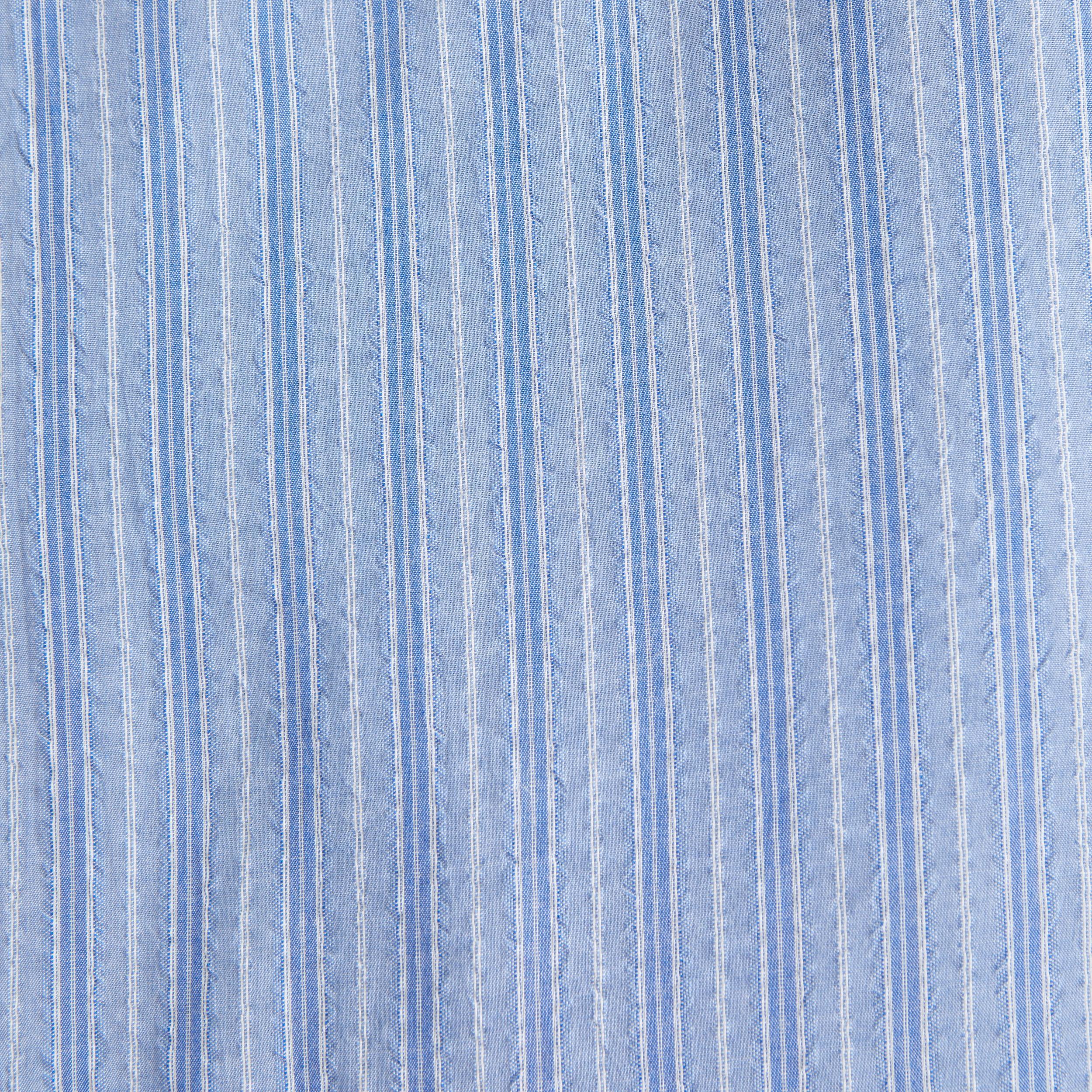 Camp Collar Cropped Seersucker Shirt Product Image