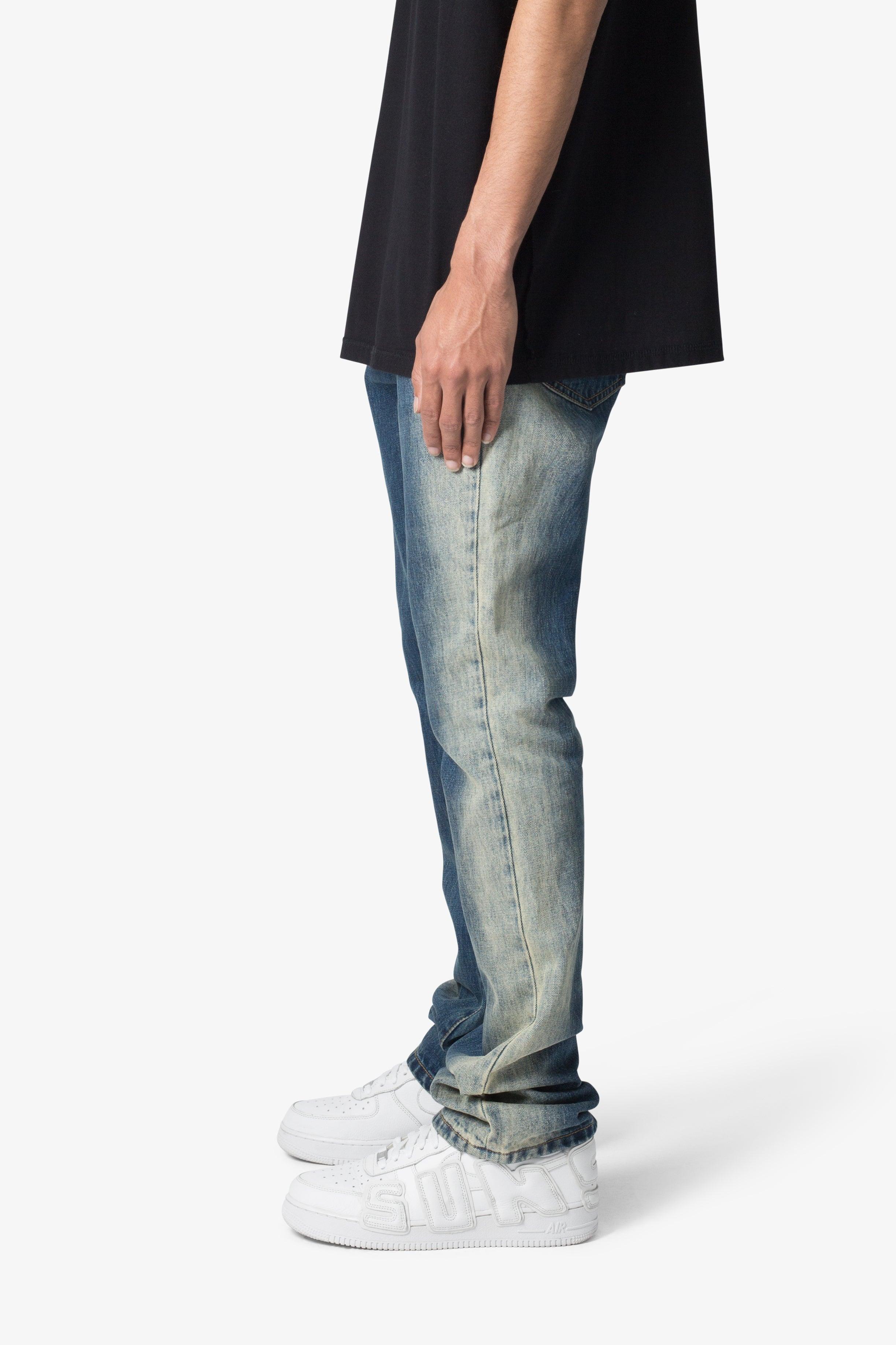 B674 Spray Flared Denim - Blue Product Image