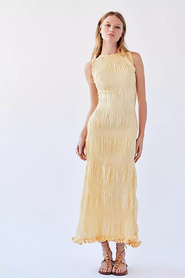 Kadiju Champagne Pleated Dress Product Image