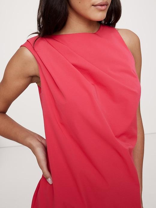 Tech-Stretch Draped Shift Dress Product Image