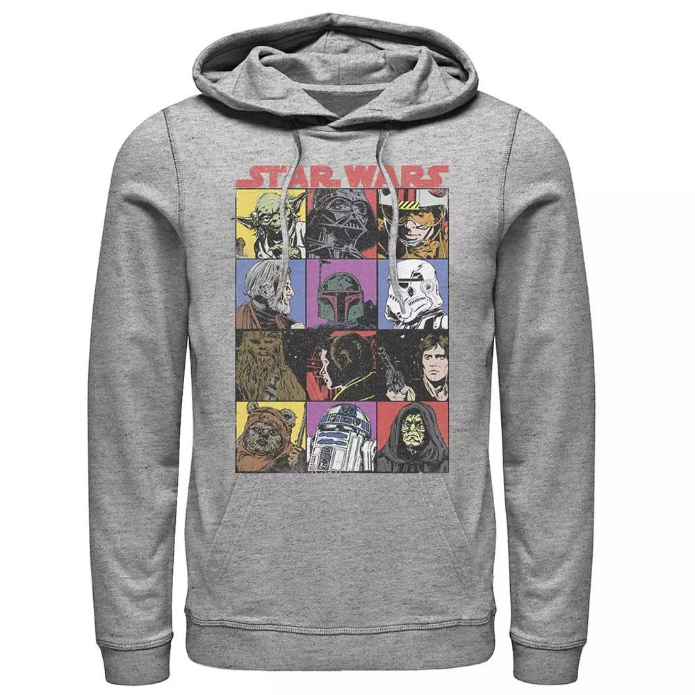 Men's Star Wars Comic Strip Cartoon Group Hoodie, Size: XL, Athletic Grey Product Image