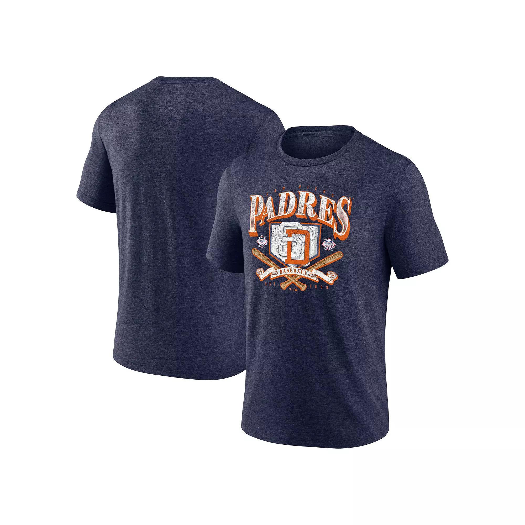 Men's Fanatics Branded Heather Navy San Diego Padres Home Team Tri-Blend T-Shirt,  Product Image