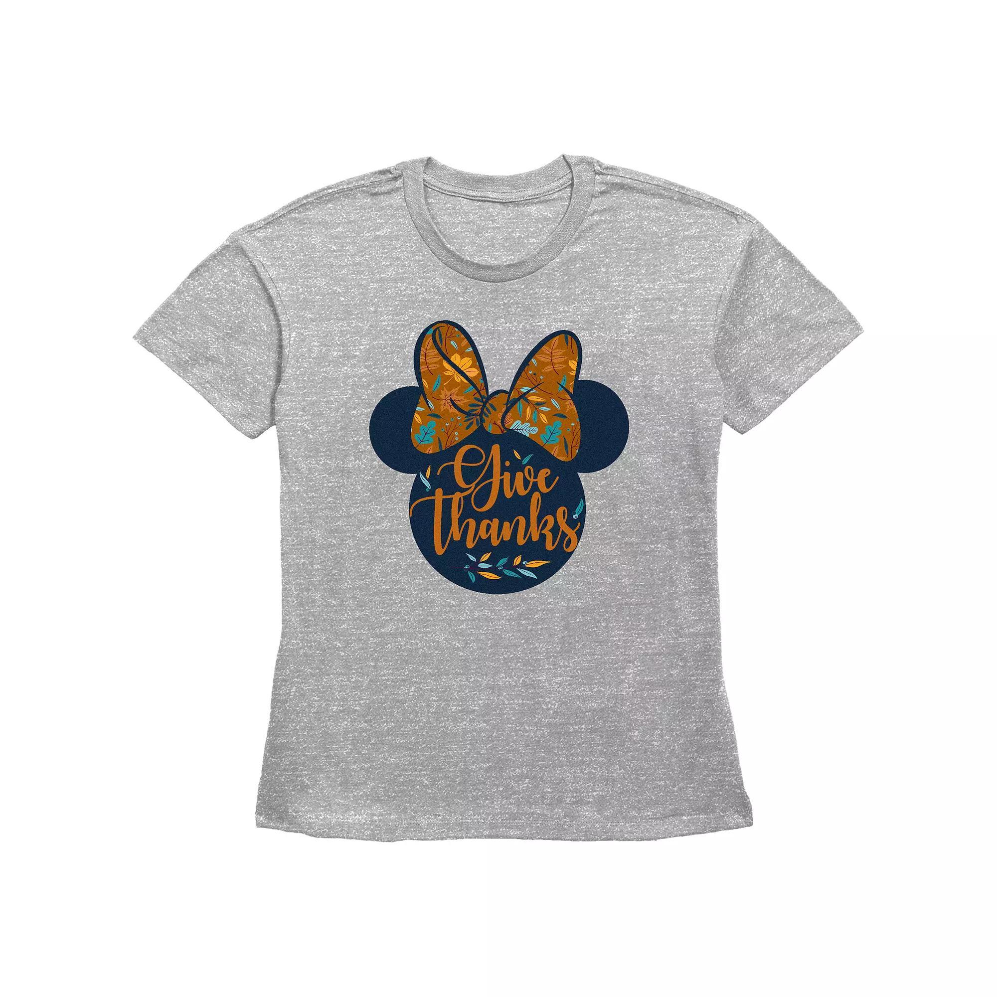 Disney's Minnie Mouse Juniors' Bow Give Thanks Graphic Tee, Women's,  Product Image