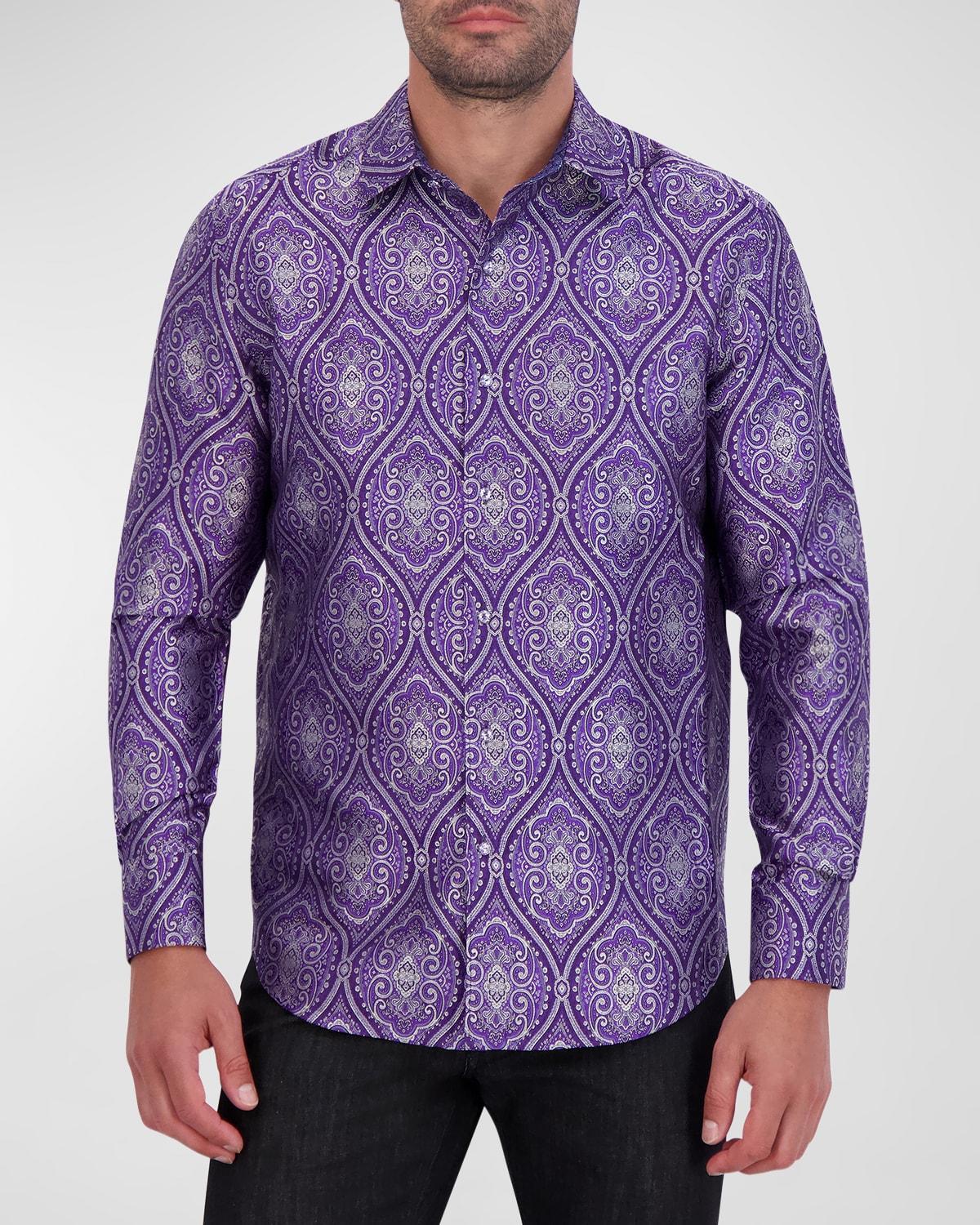 Mens Sovereignty Jacquard Silk Button-Front Shirt Product Image