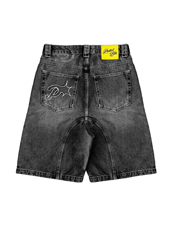Retro Casual Denim Shorts Product Image