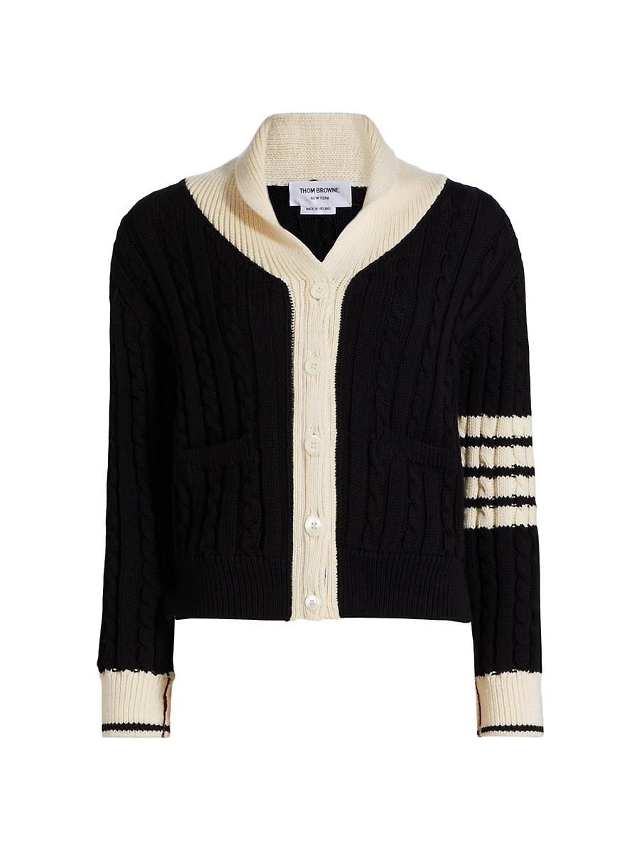 Womens Baby Cable-Knit Wool Cardigan Product Image